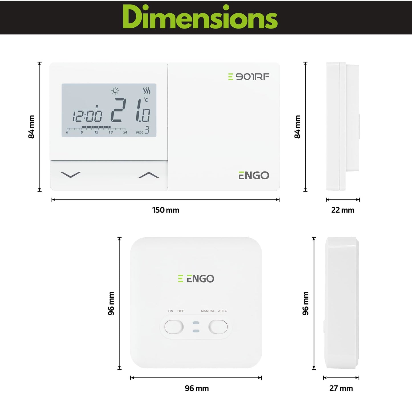 OPENBOX - ENGO E901RF Wireless Thermostat 7 Day Programmable Central Heating Controller Gas Oil Combi Boiler Thermostat Heat Pump 5 Year Warranty ENGO