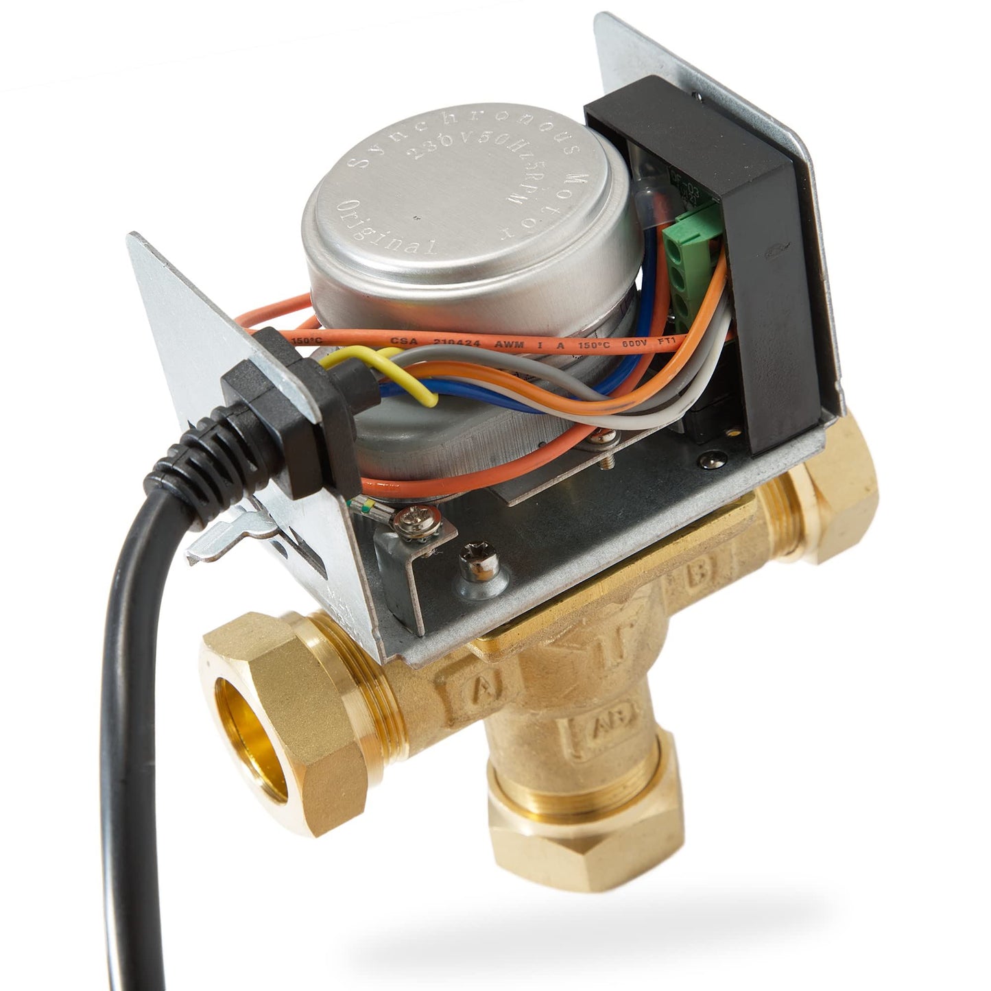 Banico ZVMC22 22mm 3 Port Motorised Valve with Service Plug Banico - Close Up Detail