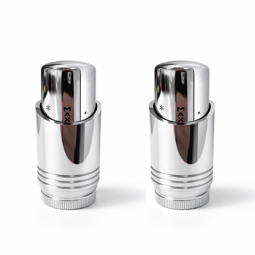 LavaTherm Chrome Thermostatic Radiator Valve TRV Head M30 x 1.5 - 2 Pack LavaTherm