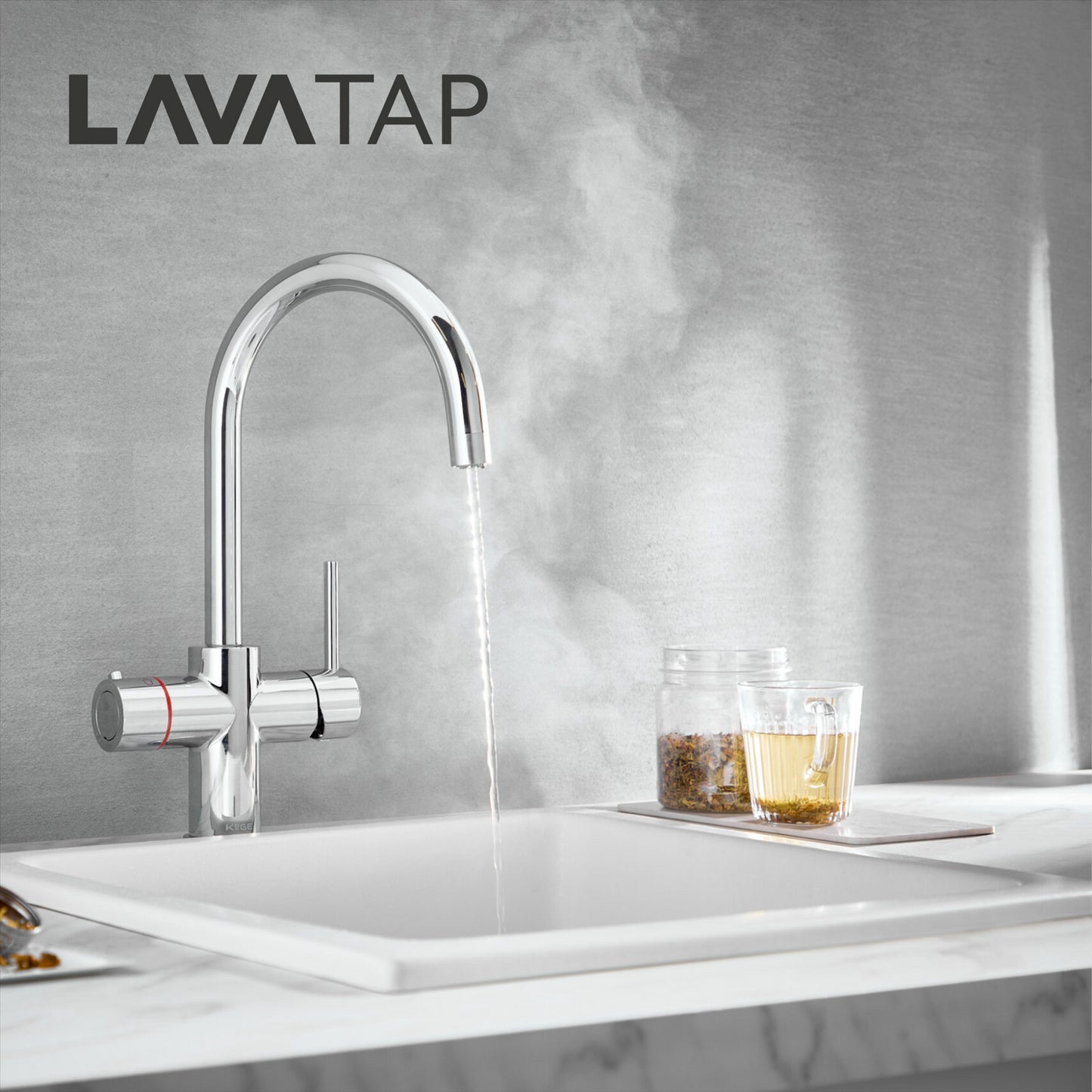 LavaTap Chrome 3-in-1 Swan Neck Boiling Water Tap Kit