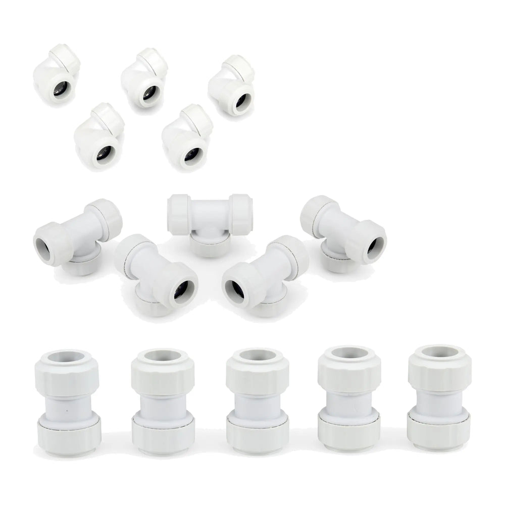 KIT - LavaPlumb 22mm Pushfit Fittings **5 Elbows + 5 Tees + 5 Couplers** LavaPlumb