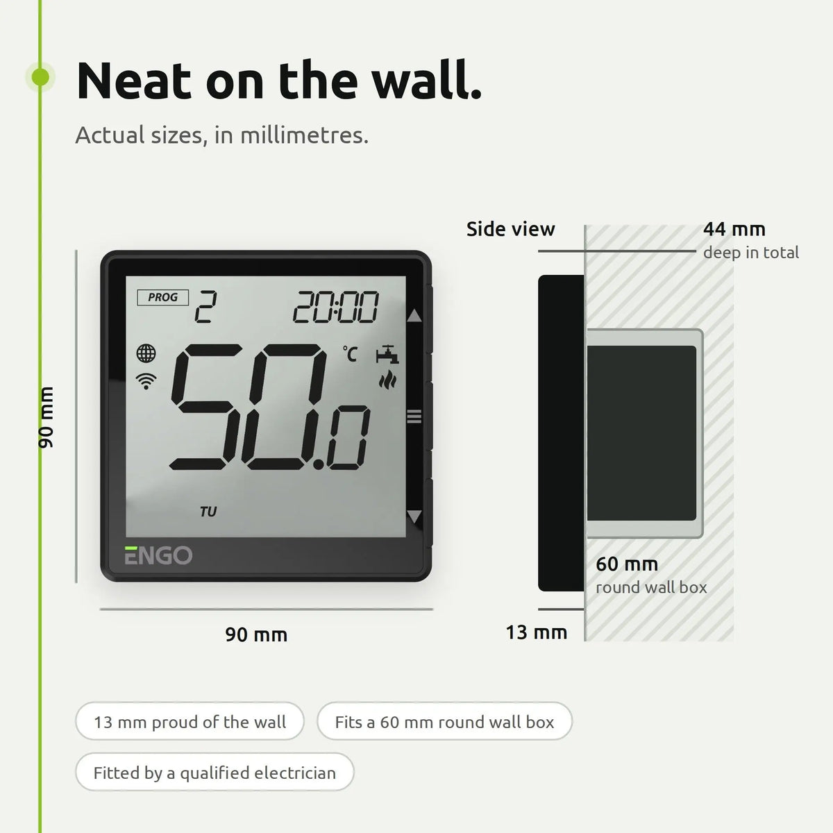 ENGO EHW-W Wi-Fi hot water timer, white