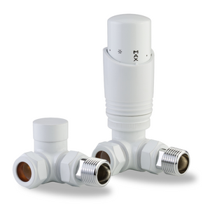 LavaTherm TRV White Thermostatic Radiator Valve - Corner