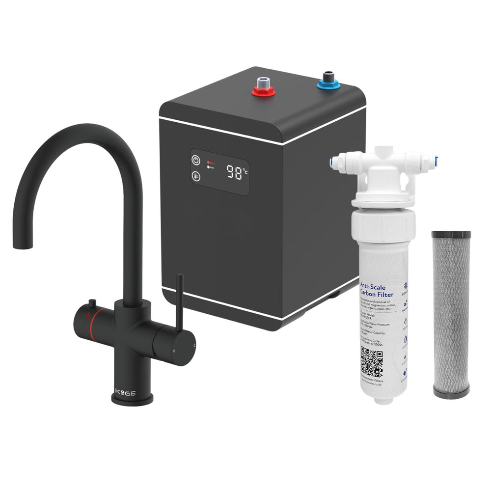 LavaTap Black 3-in-1 Swan Neck Boiling Water Tap Kit LavaTap
