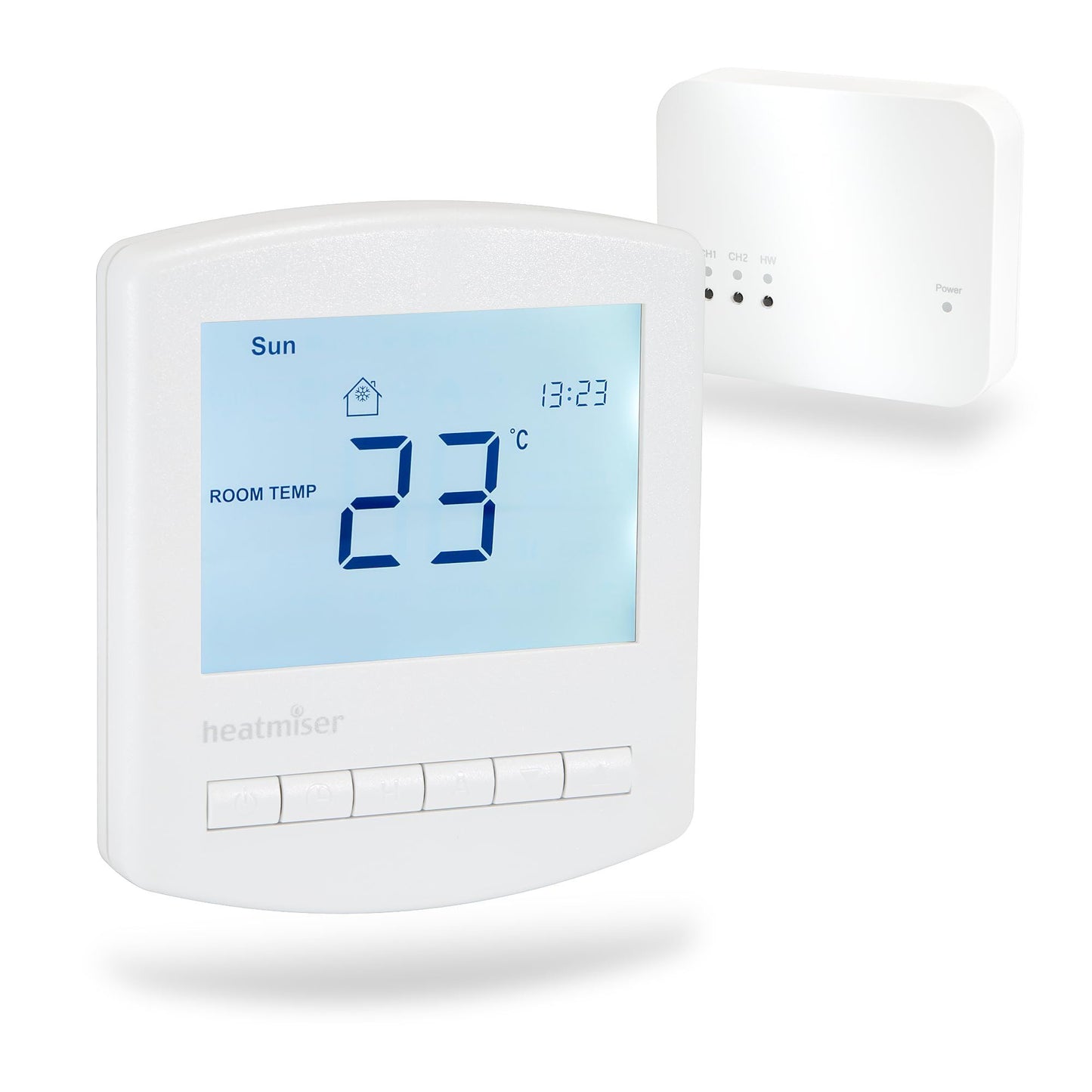 Heatmiser Slimline RF V3 Kit Wireless Programmable Thermostat and Heatmiser RF Switch V2 Receiver Bundle