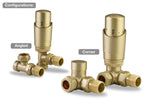 LavaTherm TRV Brushed Brass Thermostatic Radiator Valve - Angled LavaTherm - Product Overview