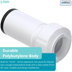 LavaPlumb Push Fit 22mm to 15mm Reducer White - 10 Pack LavaPlumb