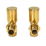 Brushed Brass Radiator Valves 15mm Pair - Angled LavaTherm