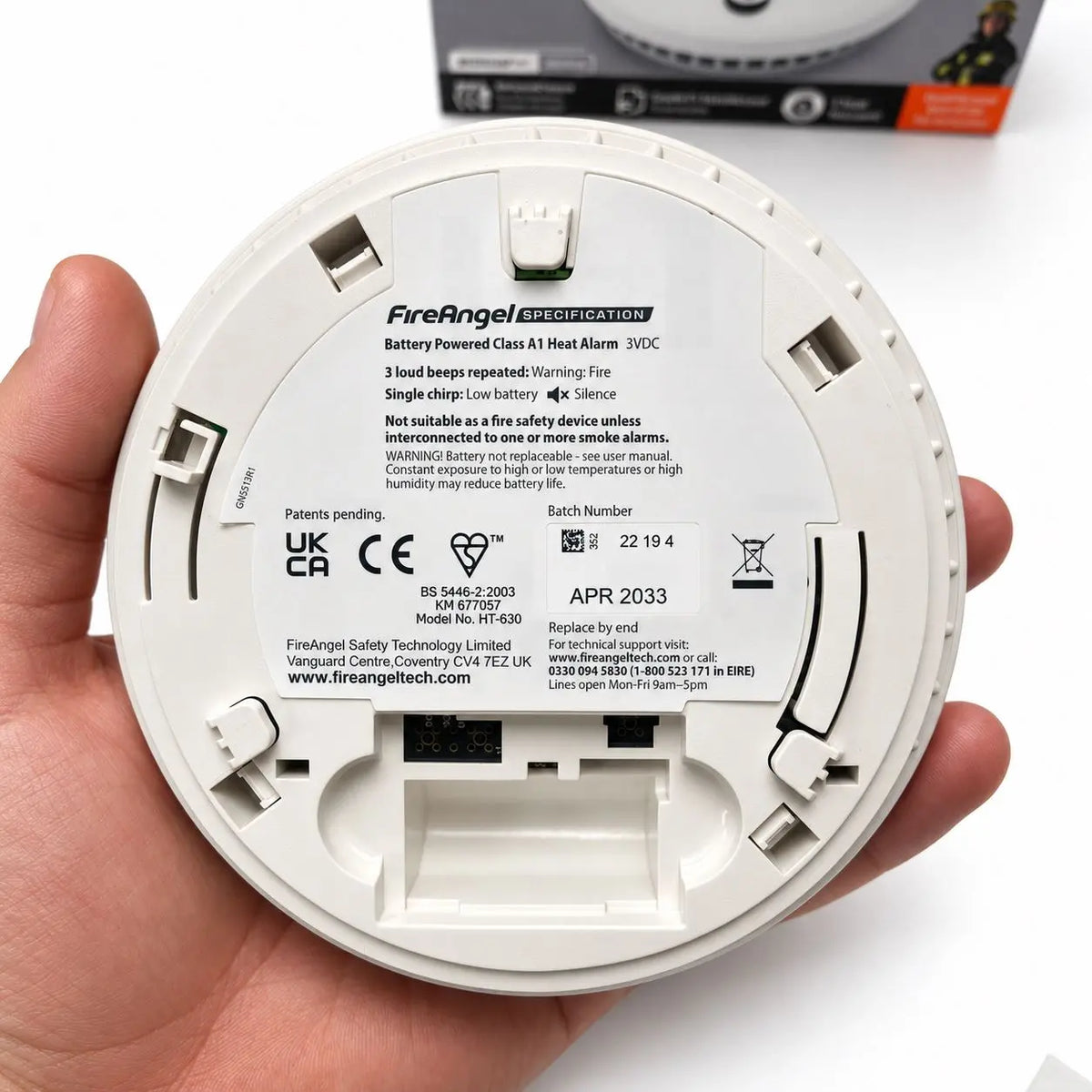 FireAngel FS1226-T Enhanced Heat Alarm - 10 Year Sealed Battery - Smart RF Ready FireAngel
