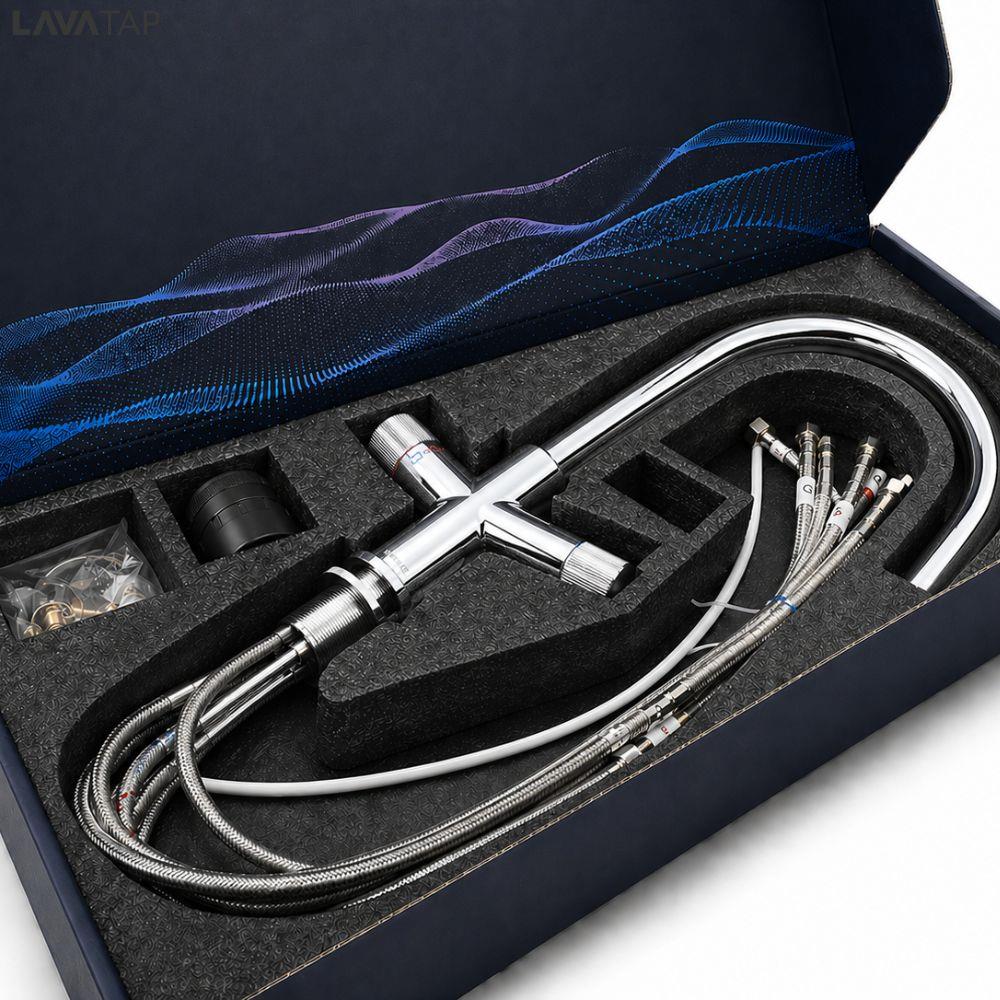 LavaTap 4 in 1 Boiling Water Tap Swan Neck Instant Hot Water Kitchen Mixer Tap Only - Chrome LavaTap