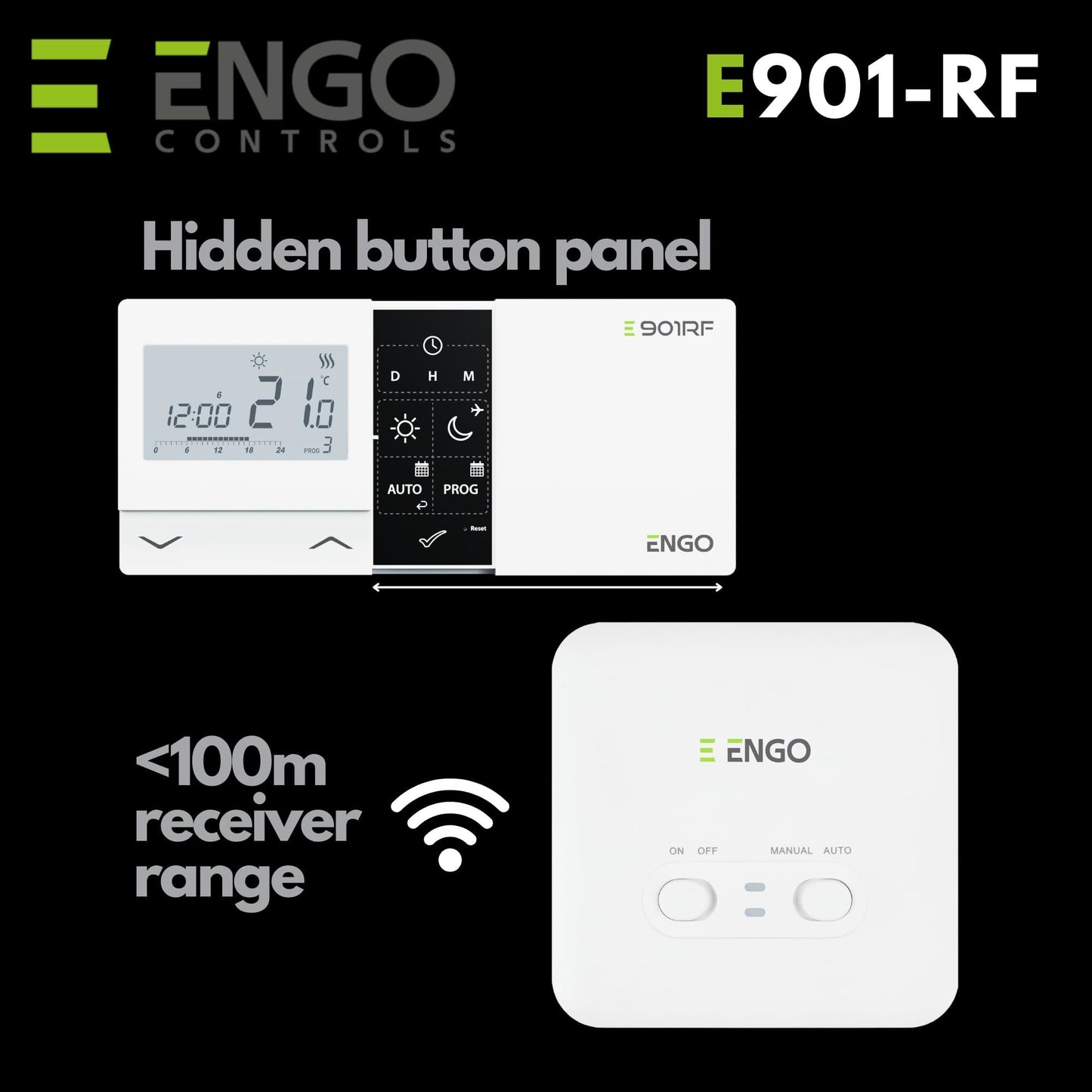 OPENBOX - ENGO E901RF Wireless Thermostat 7 Day Programmable Central Heating Controller Gas Oil Combi Boiler Thermostat Heat Pump 5 Year Warranty ENGO