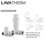 LavaTherm TRV White Thermostatic Radiator Valve - Corner LavaTherm - Side Profile