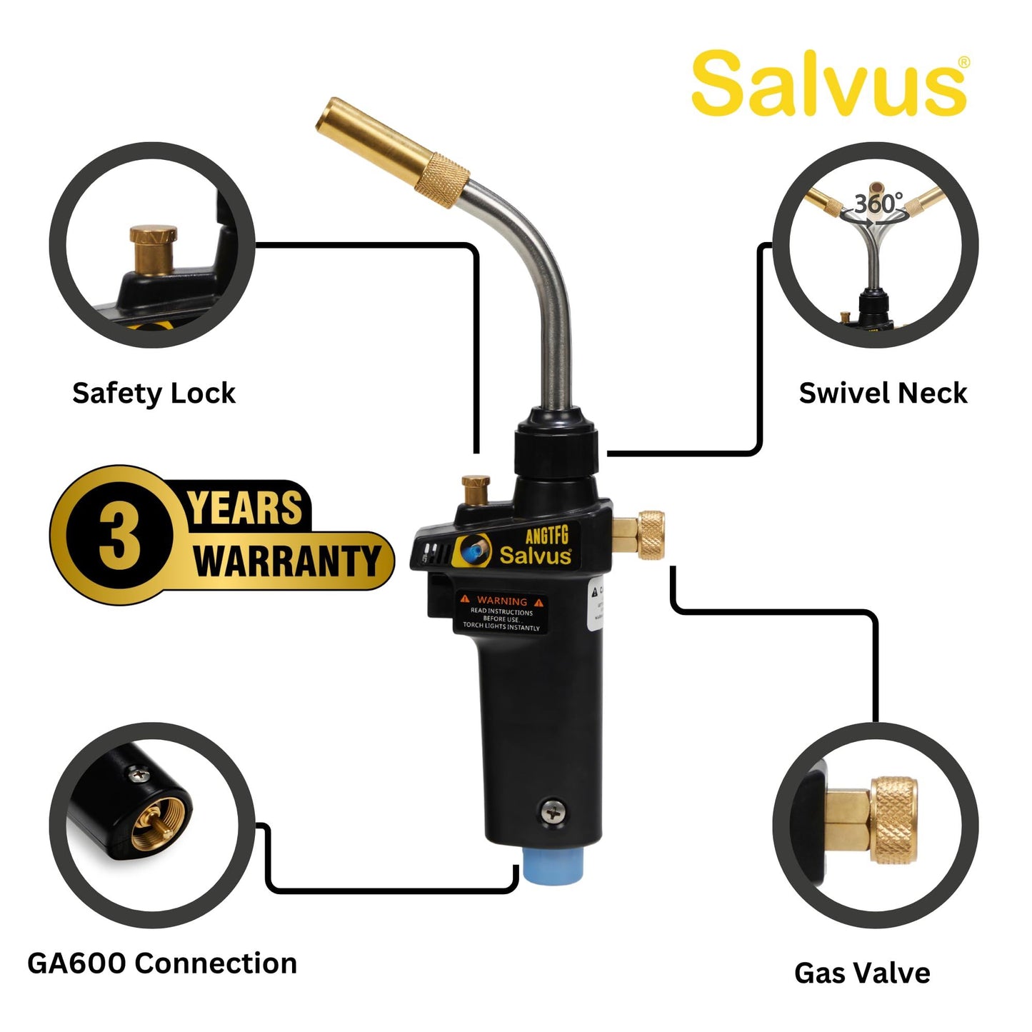 Blowtorch Kit Salvus Turbo Torch Blow Torch Plus 1 x 400g Mapp Gas