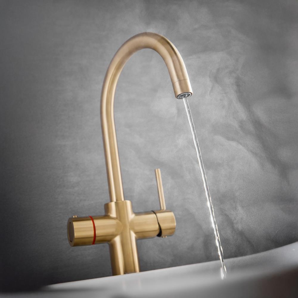 LavaTap Brass 3-in-1 Swan Neck Boiling Water Tap (Tap Only) LavaTap - Rear View