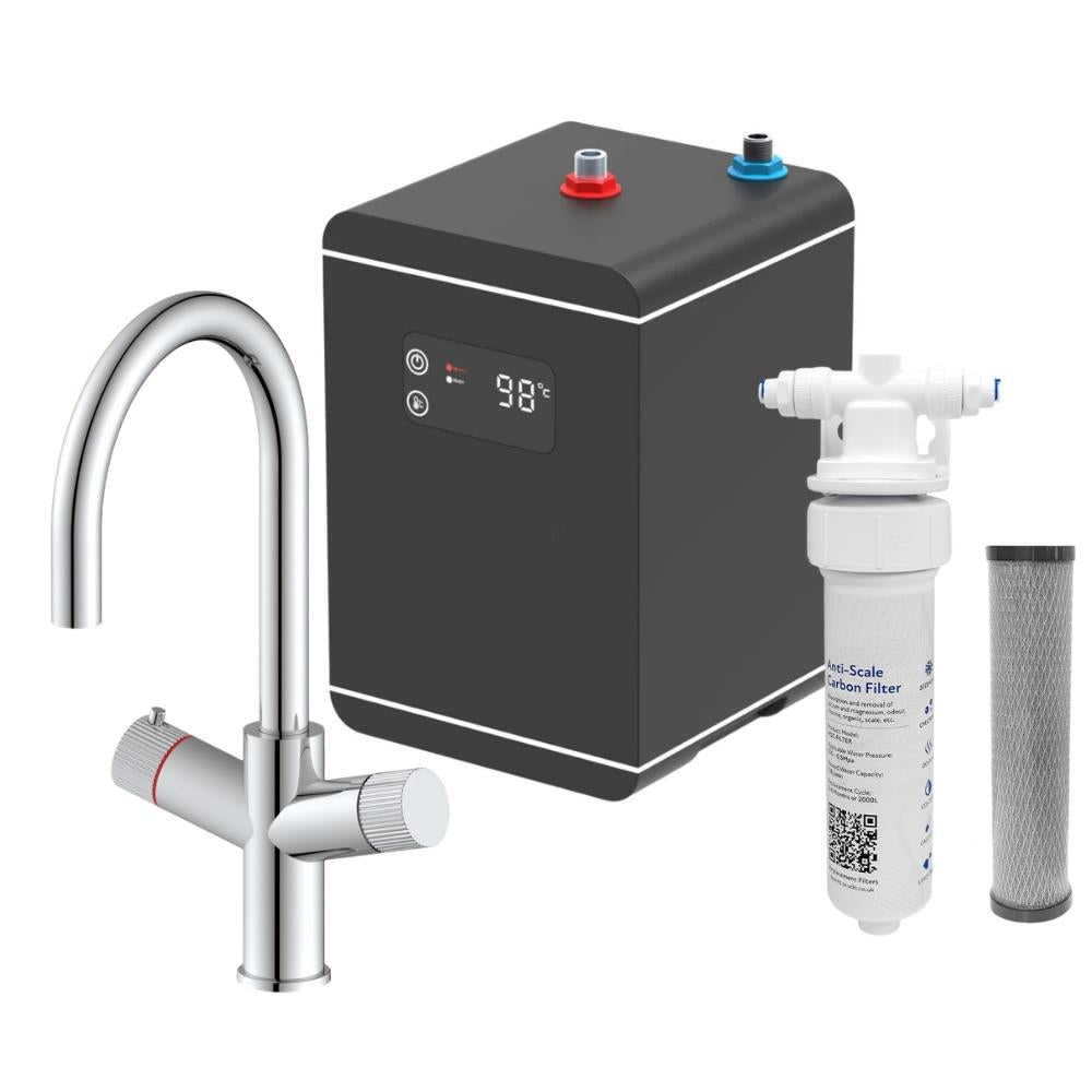 LavaTap Chrome 3-in-1 Swan Neck Boiling Water Tap Kit LavaTap