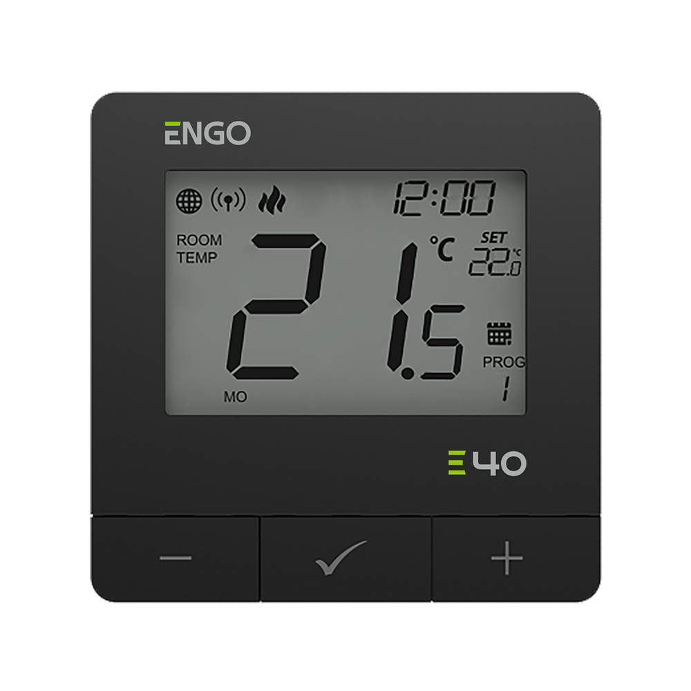 ENGO E40-230B Zigbee Wired Programmable Thermostat - Black ENGO Controls