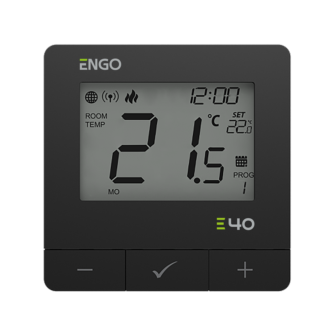 ENGO E40-230B Zigbee Wired Programmable Thermostat - Black ENGO Controls