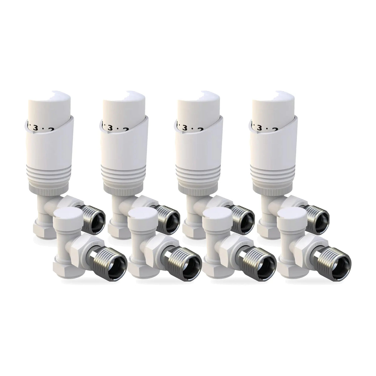 LavaTherm TRV White Angled 4 Pack