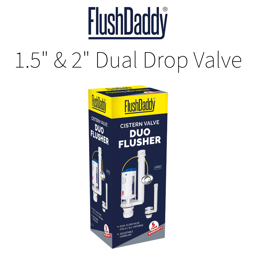 NO - FlushDaddy NP254 Dual Flush Drop Valve 1.5" & 2" WRAS Cistern Replacement FlushDaddy