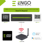ENGO E40-230B Zigbee Wired Programmable Thermostat - Black ENGO Controls - Close Up Detail