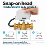 Drayton 27100 2-port motorised zone valve, 22mm, complete with valve body and actuator – view 8