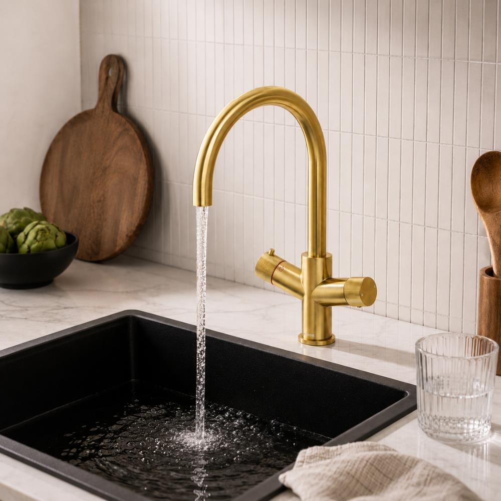 LavaTap brass 3-in-1 swan neck boiling water tap kit with tank and filter – view 6