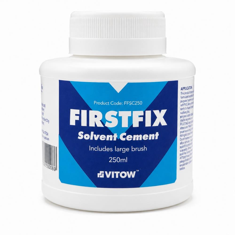 Mark Vitow FirstFix Solvent Cement 250 ml PVC Pipe Glue for Solvent Weld Waste Pipe Fittings