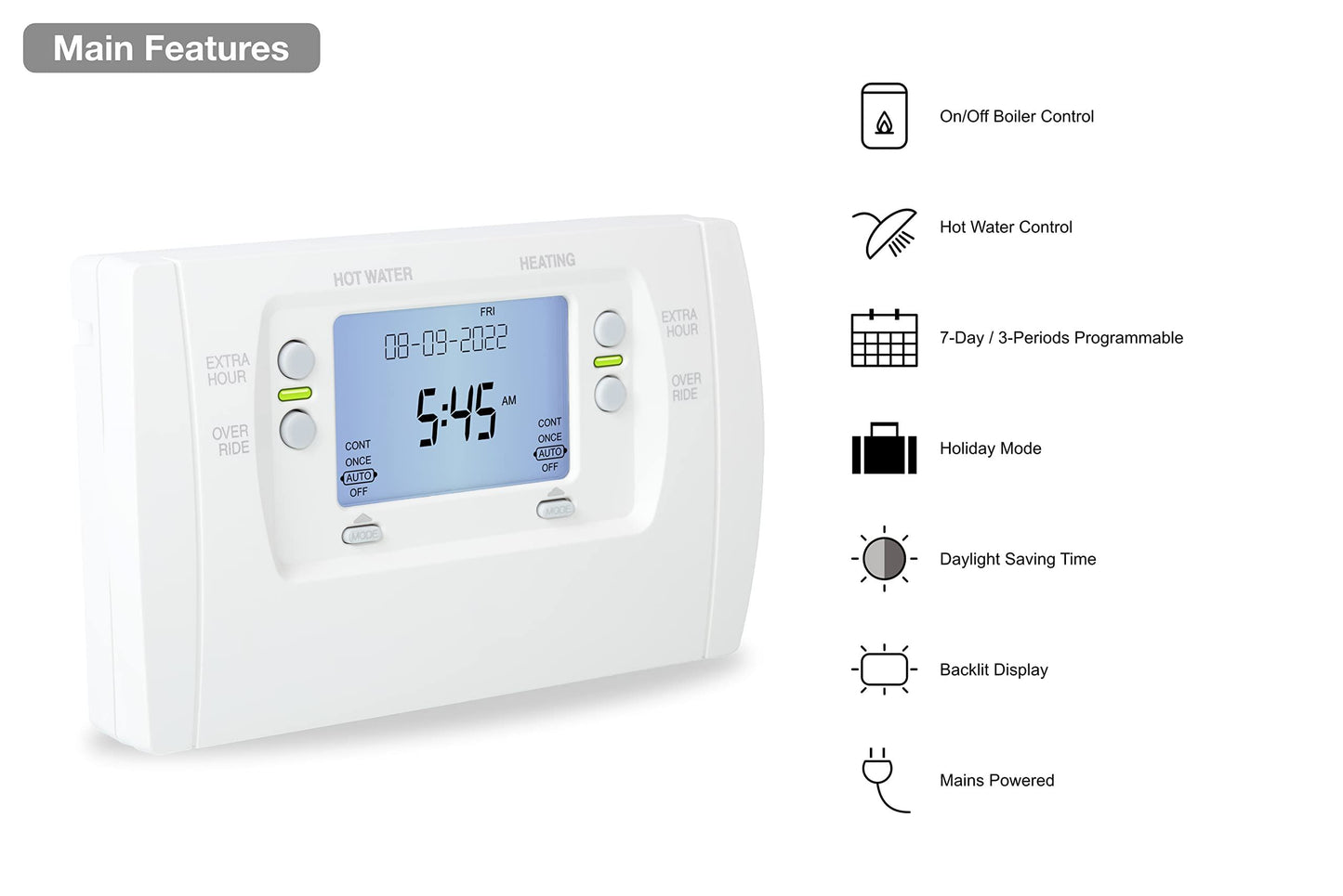 7 Day 2 Channel Heating Programmer Replacement for Honeywell ST9400C