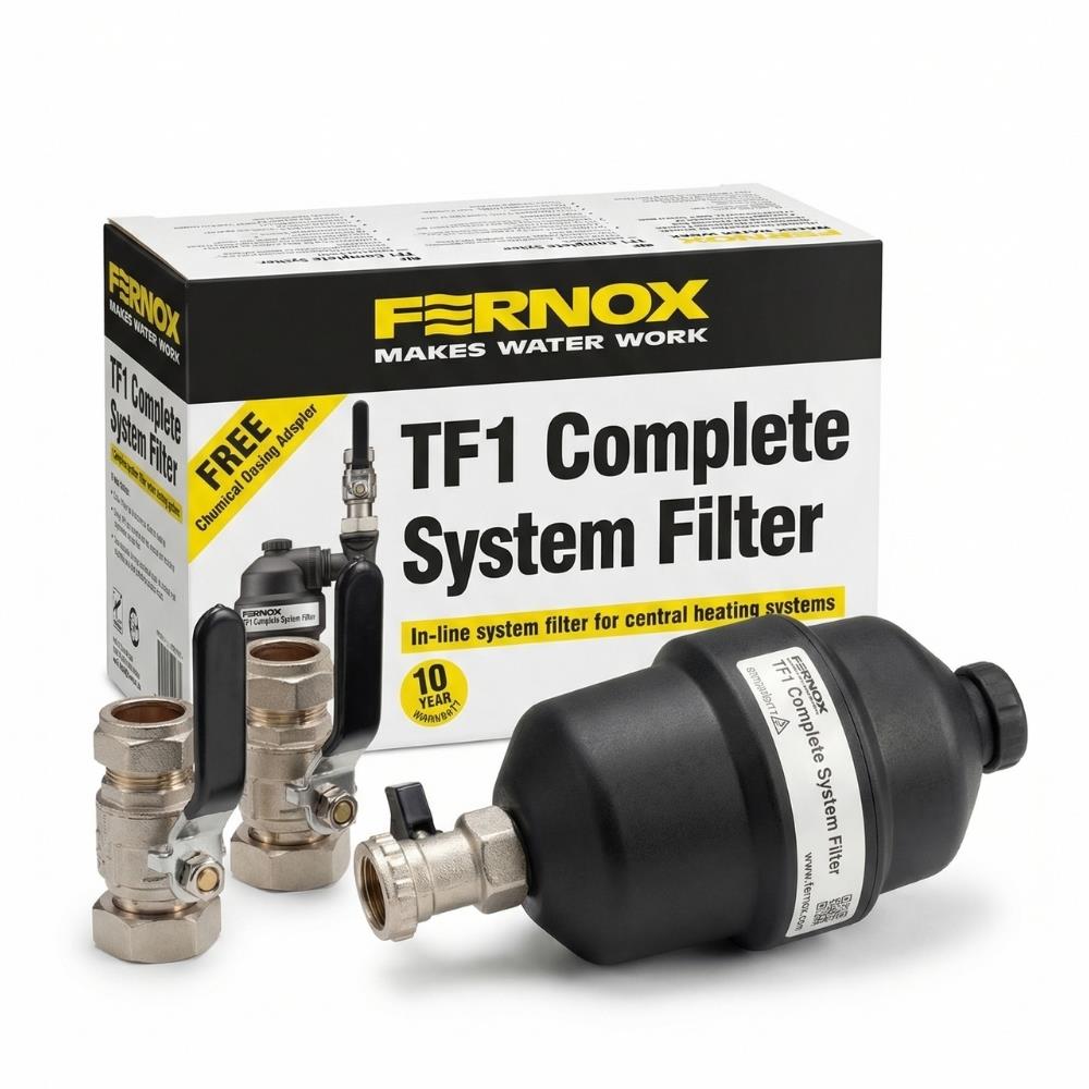 Fernox TF1 Complete System Filter 22mm Magnetic Boiler Filter for Central Heating Systems