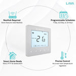 Heatmiser NeoStat V3 Programmable Wired Thermostat  (Platinum Silver) Heatmiser - Close Up Detail