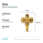 LavaTap 28mm anti freeze valve – size