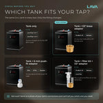 LavaTap 2.4 L boiling water tank with 1/2 inch brass adaptor - which tank fits your tap