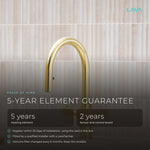 LavaTap 2.4 L boiling water tank - 5-year element guarantee, 2 years sensor and board
