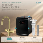LavaTap brushed brass 3-in-1 swan neck boiling water tap: what you need: tap plus tank and filter
