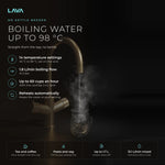 LavaTap brushed brass 3-in-1 swan neck boiling water tap: instant water up to 98 °C