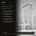 LavaTap chrome 3-in-1 D neck boiling water tap: boiling, hot and cold water from one tap
