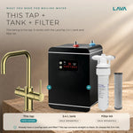 LavaTap brushed brass 3-in-1 D neck boiling water tap: what you need: tap plus tank and filter