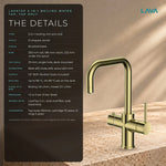 LavaTap brushed brass 3-in-1 D neck boiling water tap: specifications