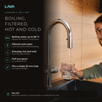 LavaTap chrome 4-in-1 pull-out boiling water tap: boiling, hot and cold water from one tap