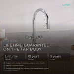 LavaTap chrome 4-in-1 pull-out boiling water tap: guarantee