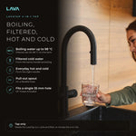 LavaTap black 4-in-1 pull-out boiling water tap: boiling, hot and cold water from one tap