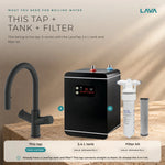 LavaTap black 4-in-1 pull-out boiling water tap: what you need: tap plus tank and filter