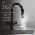 LavaTap black 4-in-1 pull-out boiling water tap: instant water up to 98 °C