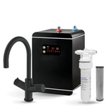 LavaTap black 3-in-1 swan neck boiling water tap kit with tank and filter: tap, 2.4 L tank and filter