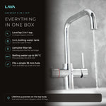 LavaTap chrome 3-in-1 D neck boiling water tap kit with tank and filter: boiling, hot and cold water from one tap