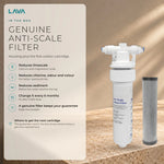 LavaTap chrome 3-in-1 D neck boiling water tap kit with tank and filter: filter kit with housing