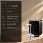 LavaTap chrome 3-in-1 D neck boiling water tap kit with tank and filter: specifications