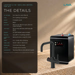 LavaTap black 3-in-1 D neck boiling water tap kit with tank and filter: specifications