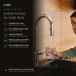 LavaTap chrome 4-in-1 pull-out boiling water tap kit with tank and filter: boiling, hot and cold water from one tap
