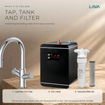 LavaTap chrome 4-in-1 pull-out boiling water tap kit with tank and filter: what is in the box